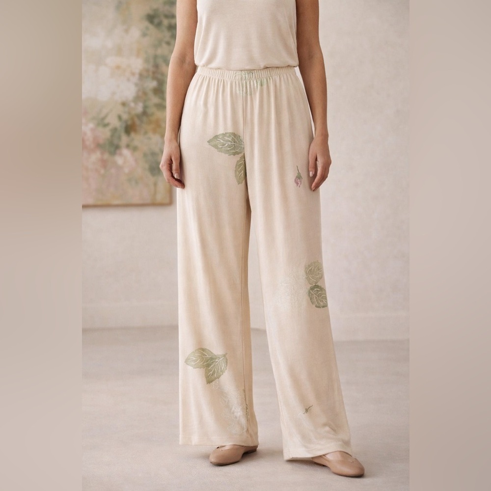 JG's Mad Lab Staley Gretzinger Womens Pant Sz Small Art To Wear Floral Wide Leg